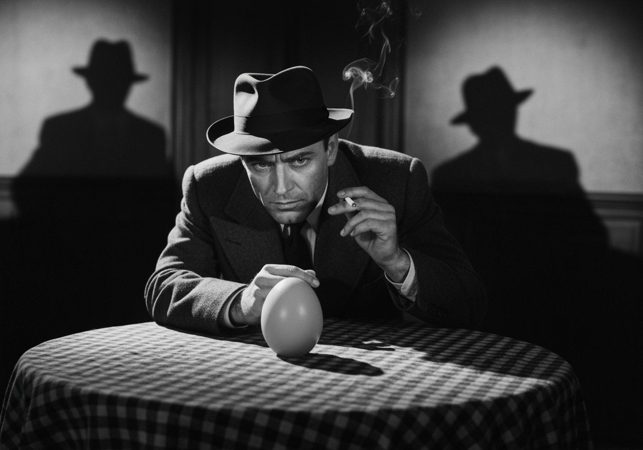 The Hard-Boiled Egg Detective  by @vintagepix
