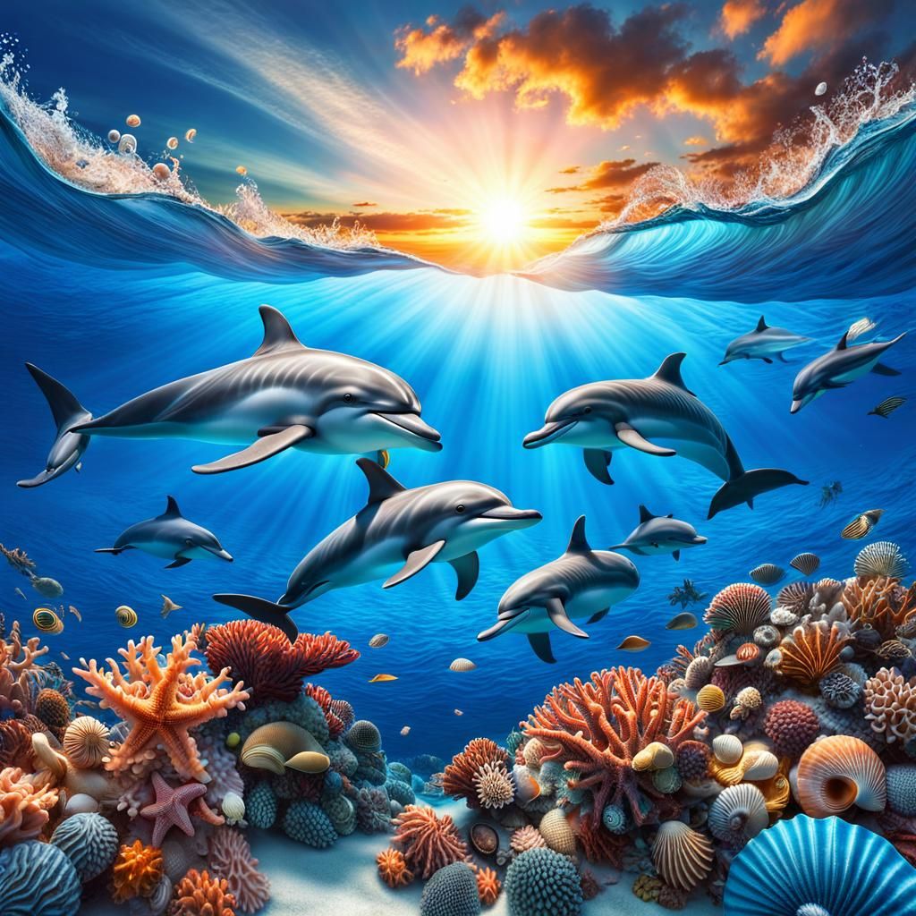 Group of dolphins