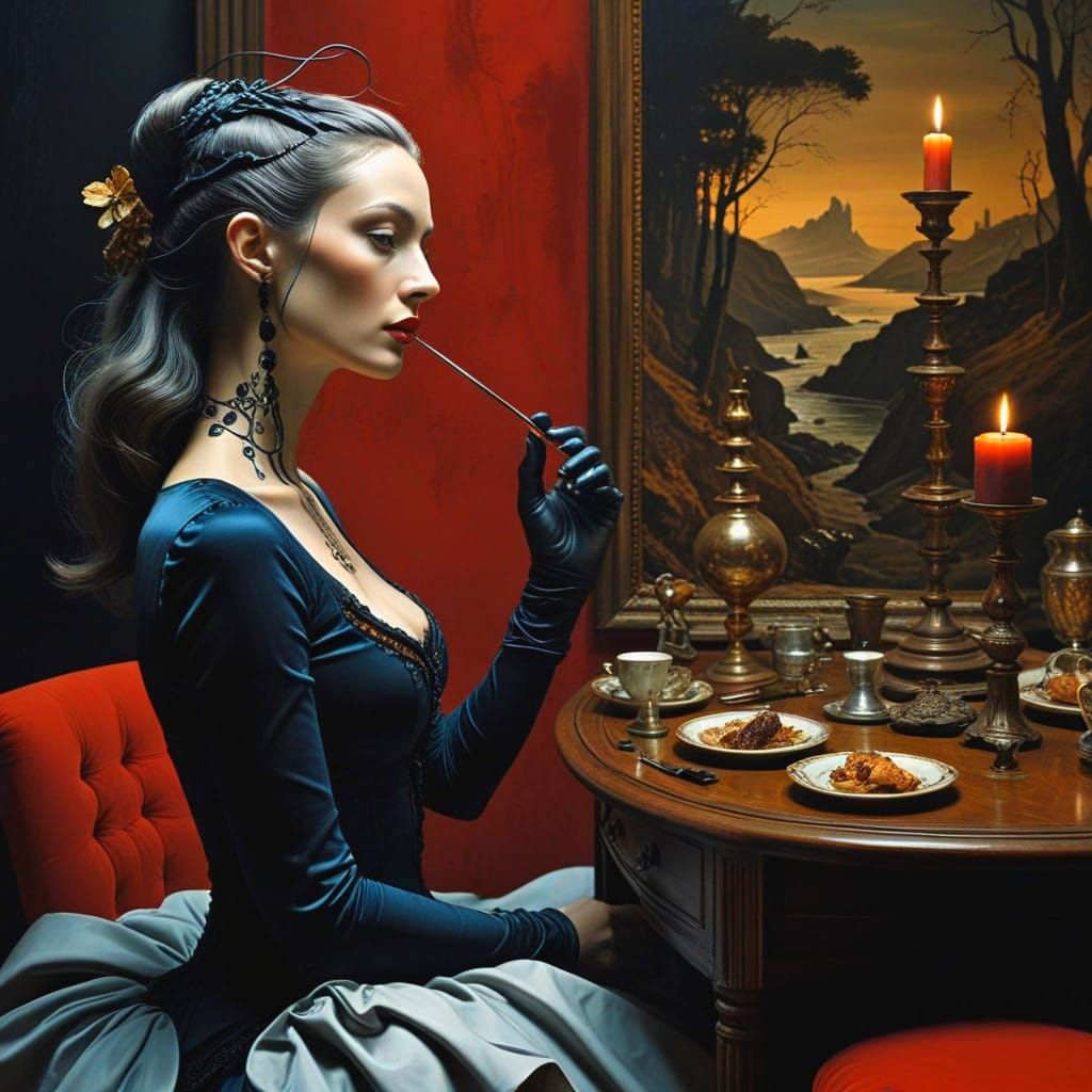 Ethereal Ladies in a Haunting Surreal Scene