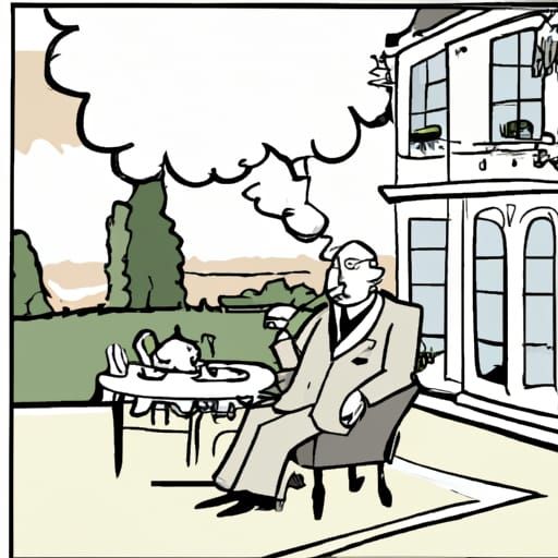 Cartoon 1920s England. P.G. Wodehouse. 