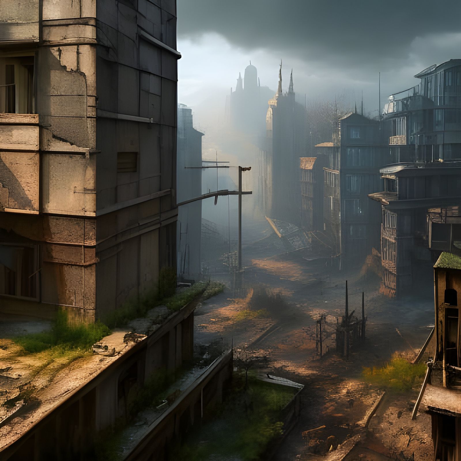Post-apocalyptic street  by @9no