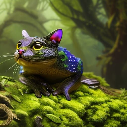 Cat Frog Hybrid - AI Generated Artwork - NightCafe Creator