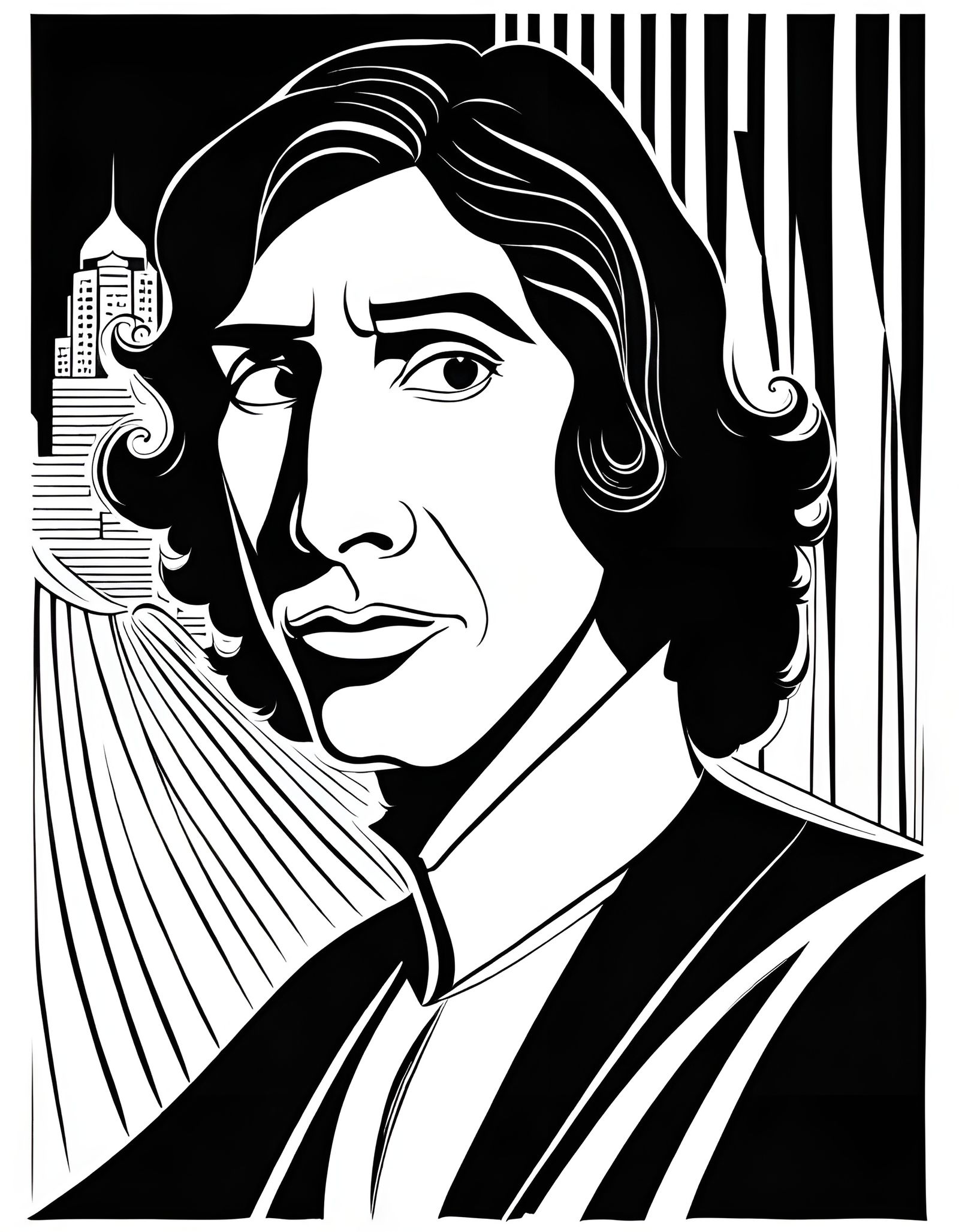 Al Hirschfeld Tribute: Kylo Ren/Adam Driver Caricature (I)