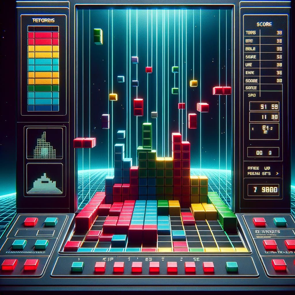 Tetris game, ZX Spectrum, 1984