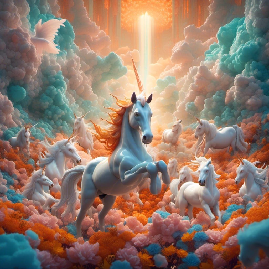 Uni-corn-ucopia #3 (Unicorn Heaven) - AI Generated Artwork - NightCafe ...