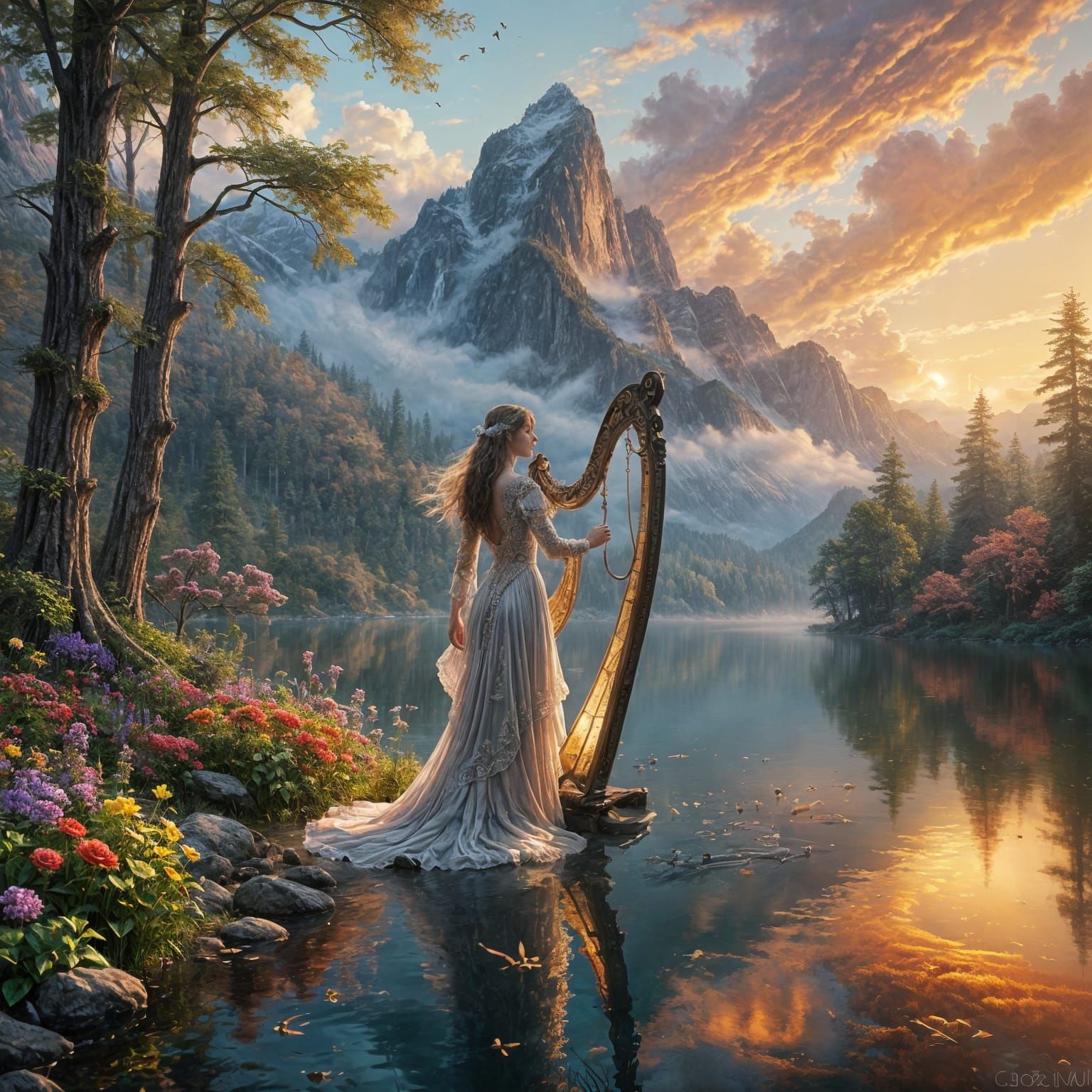 Music is life ethereal fantasy hyperdetailed mist Thomas Kinkade Epic cinematic brilliant stunning intricate ...  by @Elvenangel
