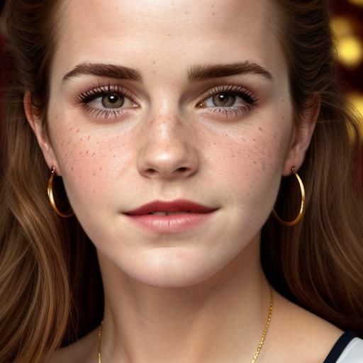 Extreme Close Up Of Lovely Emma Watson Face Hyper Detailed Ultra