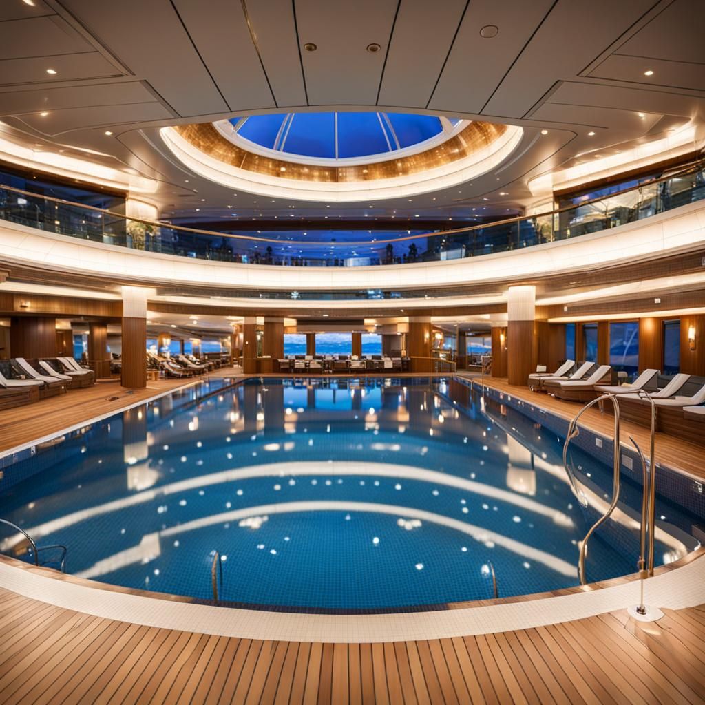 Luxury Cruise Ship Deck Swimming Pool Photography