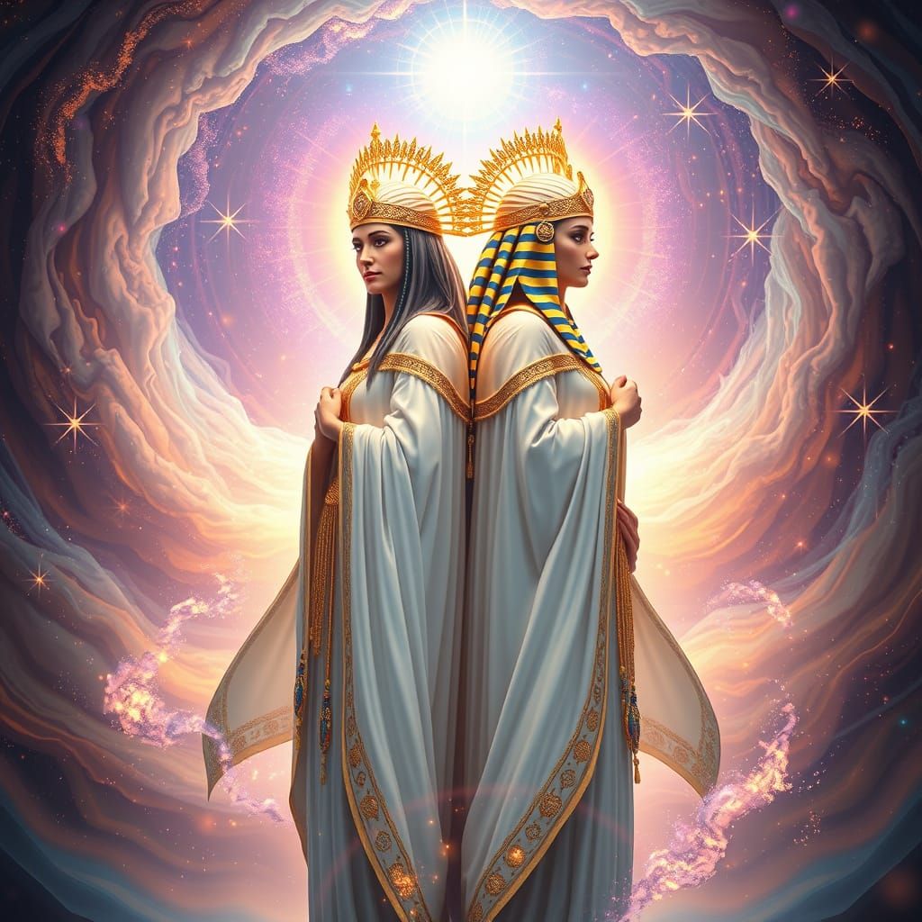 Celestial Goddesses in Ethereal Splendor - AI Art