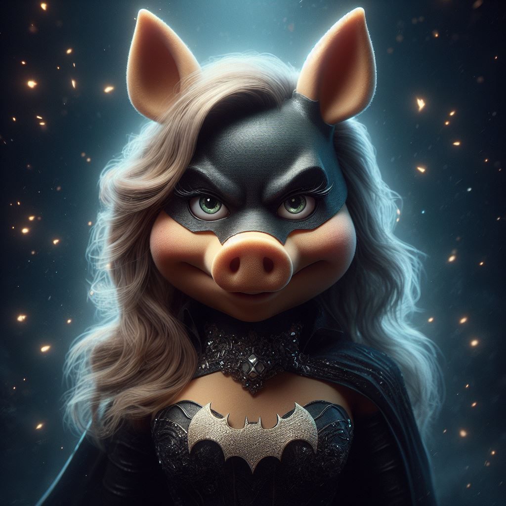 Miss Piggy as Batgirl
