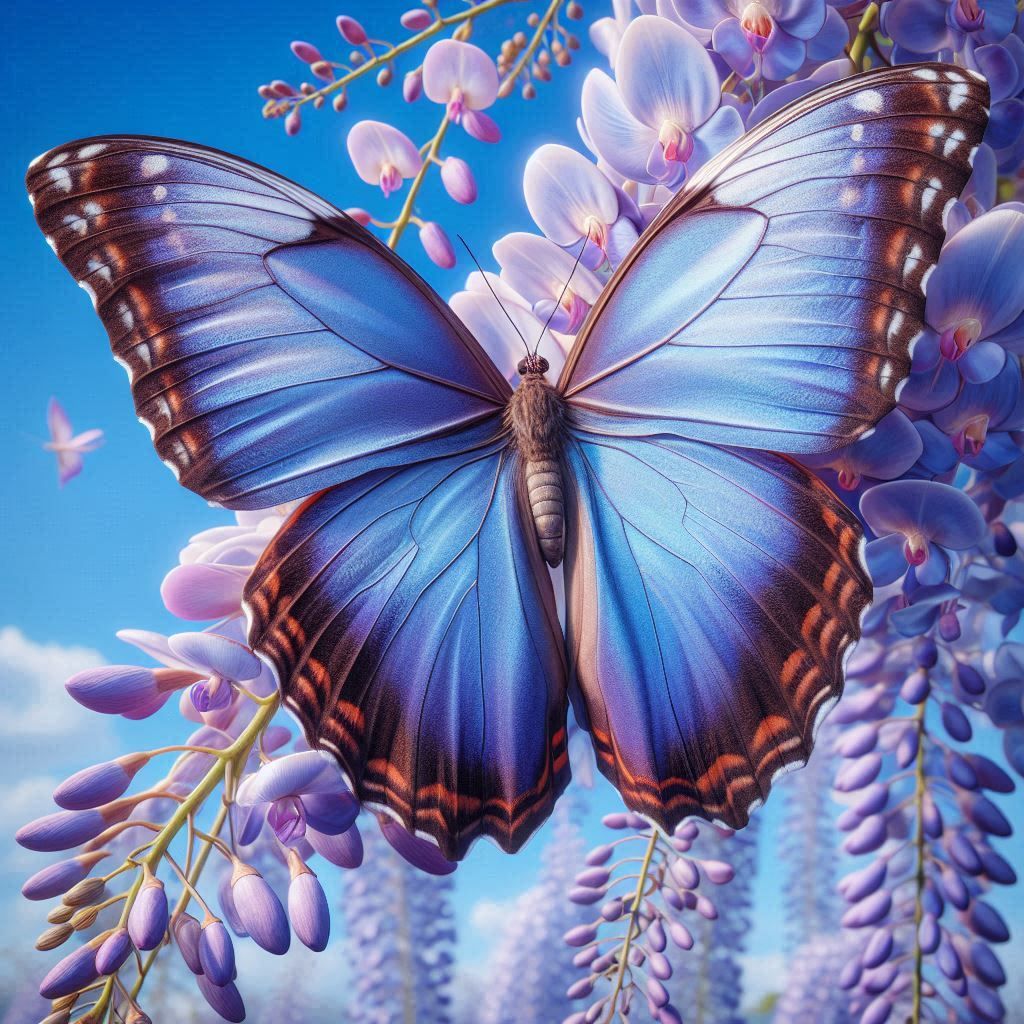 Butterfly on Wisteria