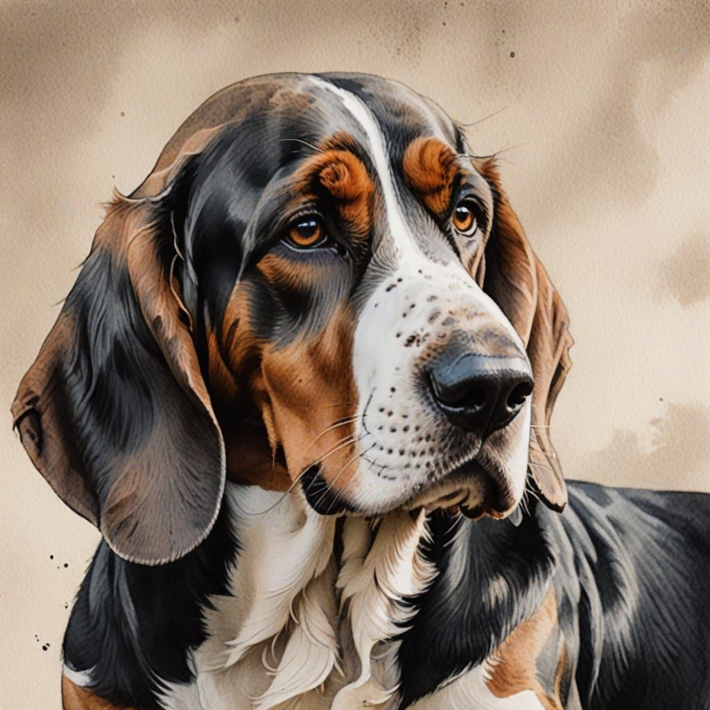 Formal portrait - A Single Bassett Hound.  by @A Secret McDaniel
