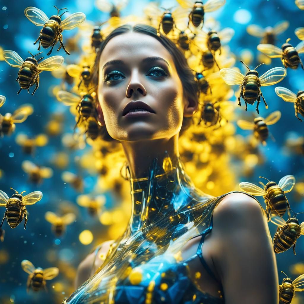 Beauty and the Bees Series - AI Generated Artwork - NightCafe Creator