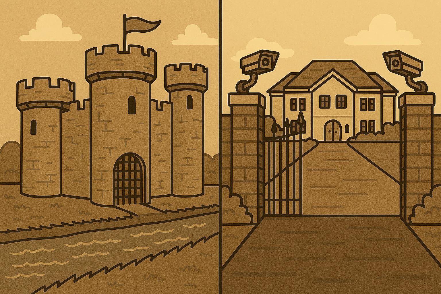 Large dwelling security, then and now