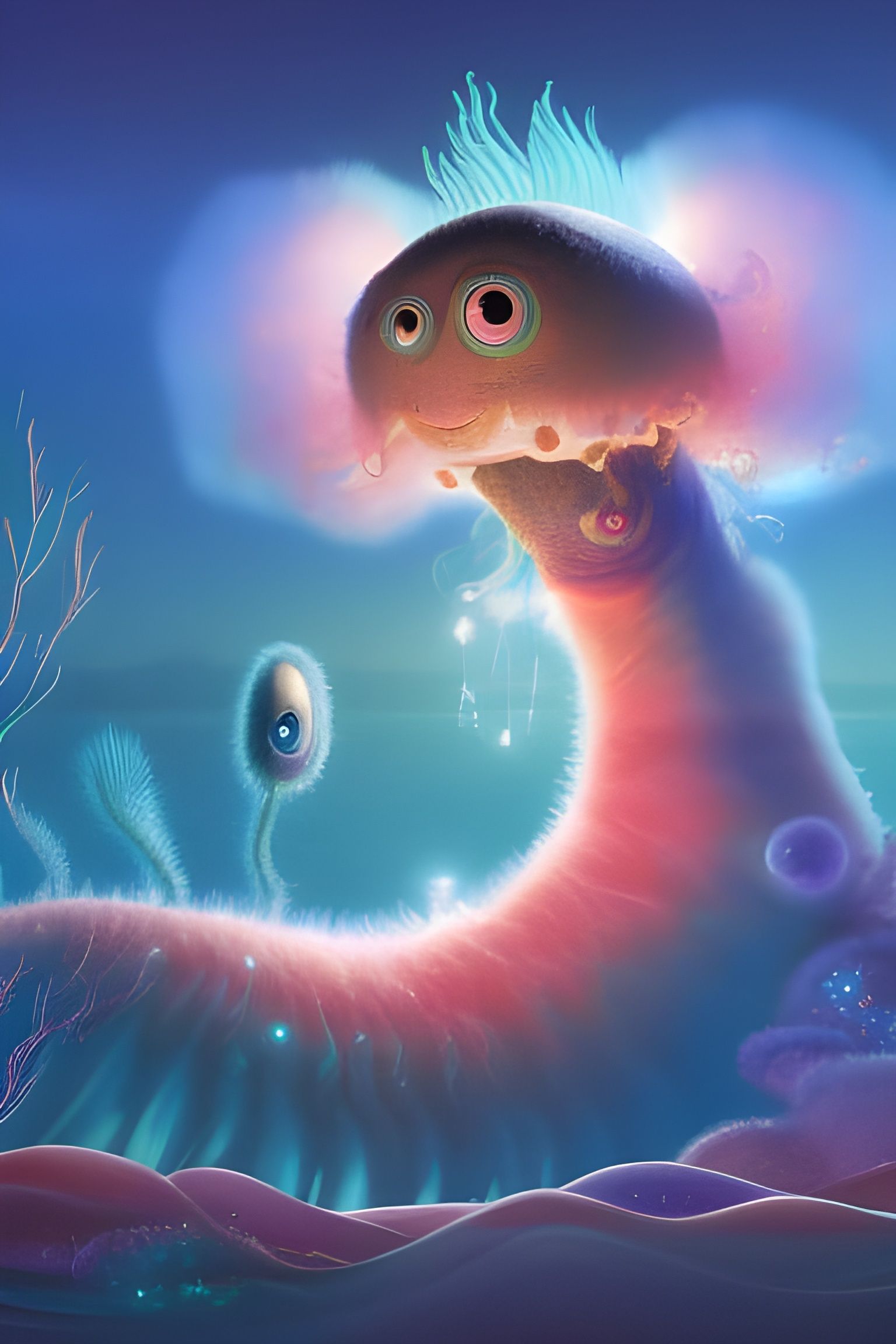 a curious monster lives under the sea