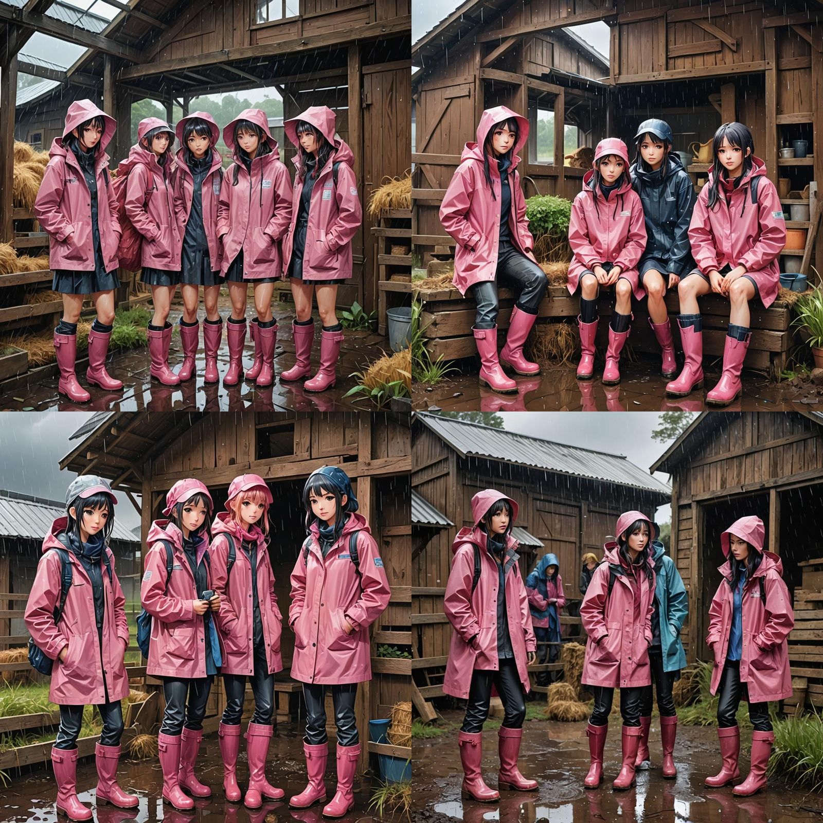 On a countryside farm, it's been raining relentlessly and al...