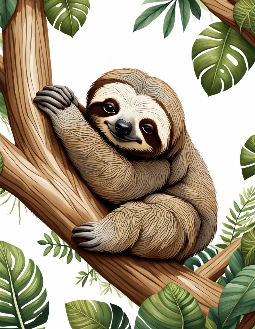 Happy Sloth 🦥   by @Rose