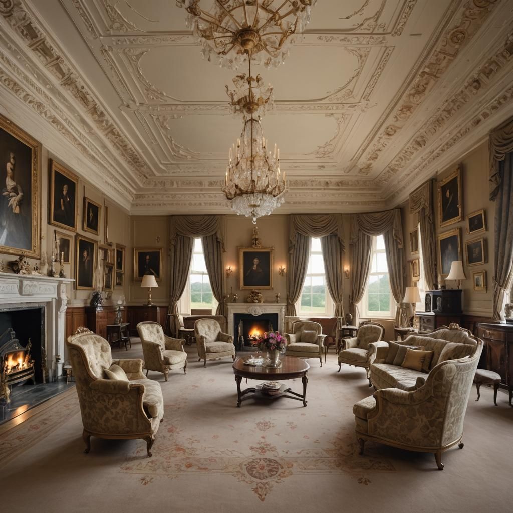 The Queens chambers, elaborate, elegant, luxury, softly lit,...