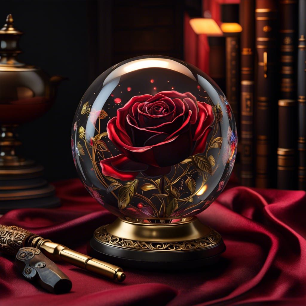 Black rose. Crystal ball.  by @xBear