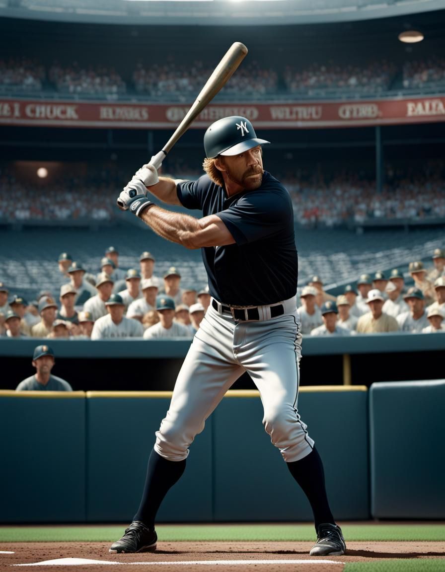 Chuck Norris plays baseball !