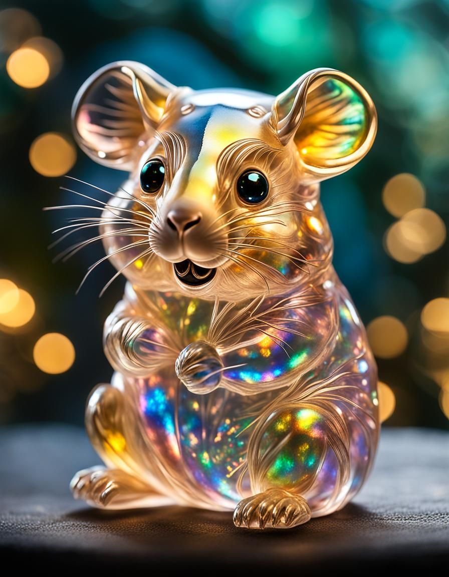 hamster,made of glass,