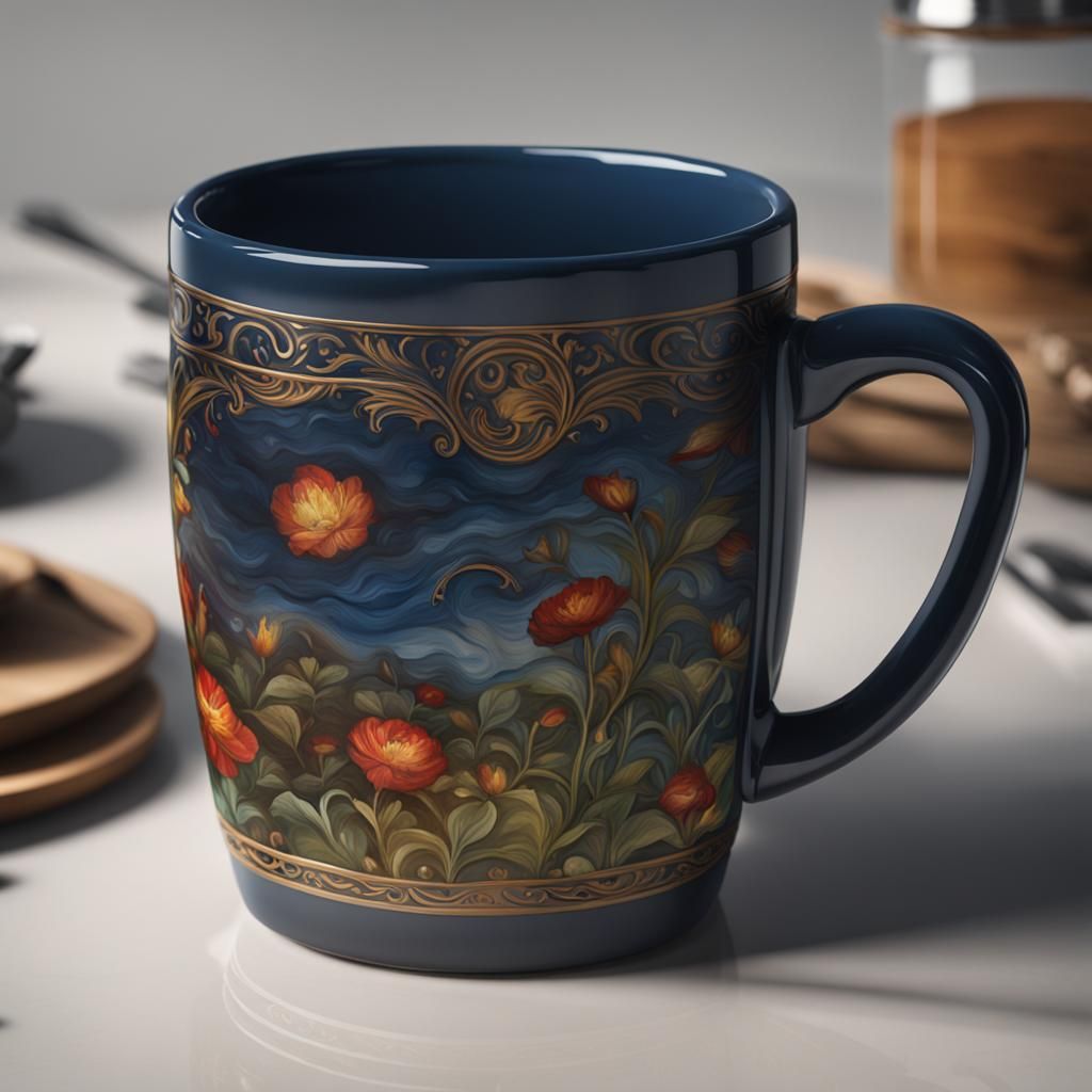 Ceramic Mug Painted With Acrylics 2 AI Generated Artwork NightCafe