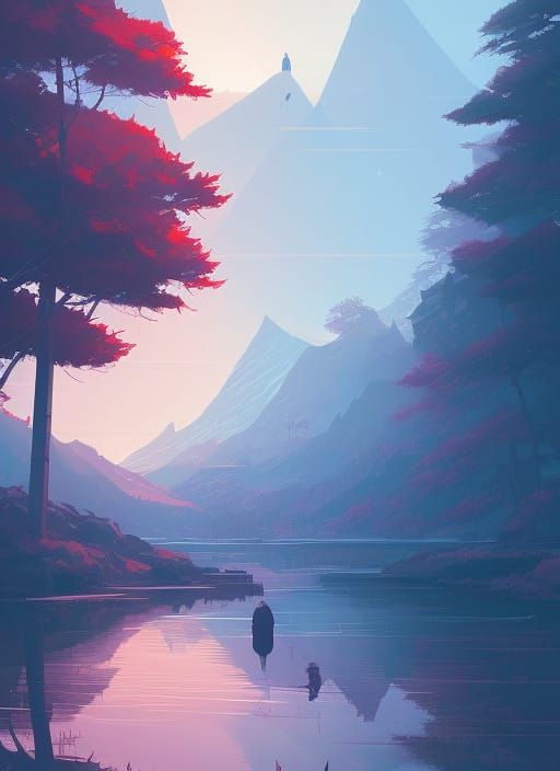 Calm River - AI Generated Artwork - NightCafe Creator