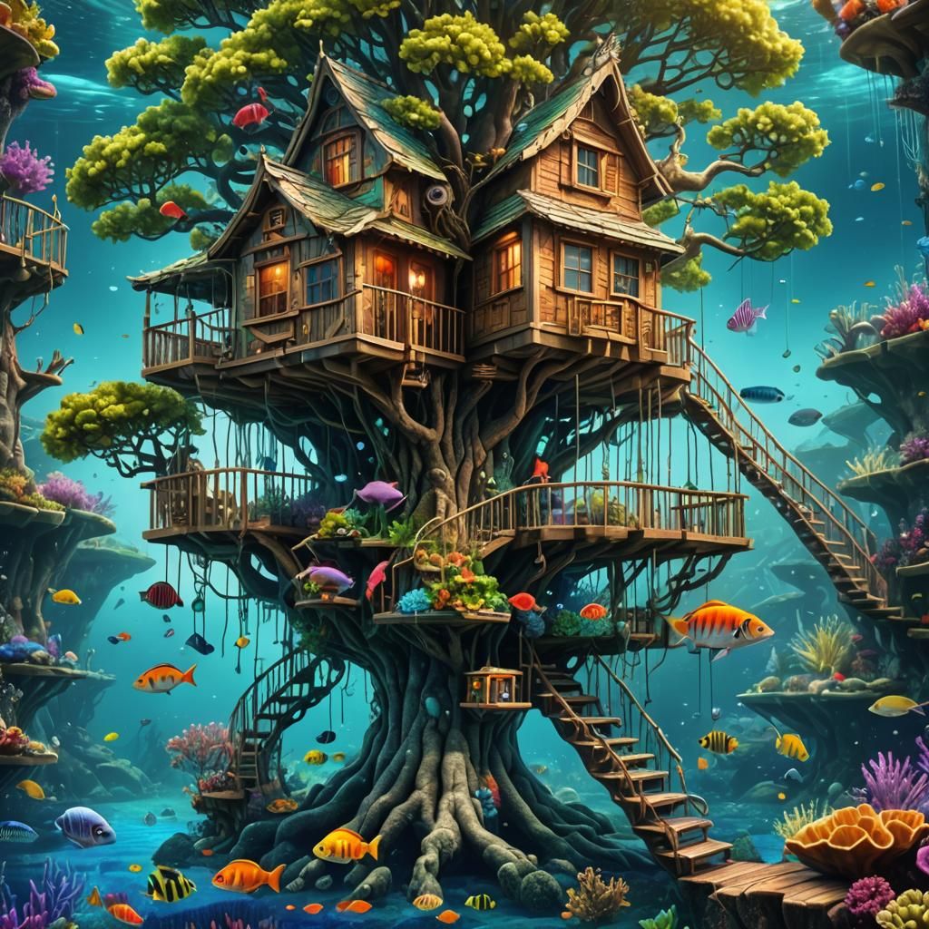 Treehouse under the water💦