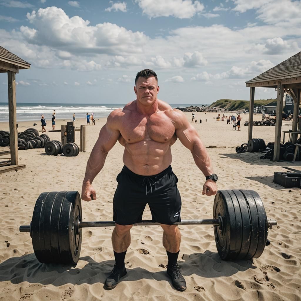 Strongman at the beach