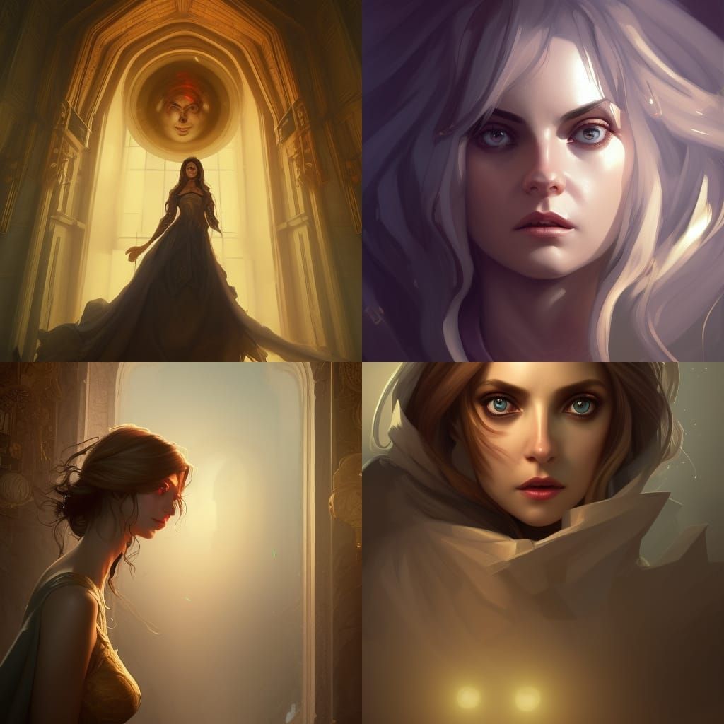 big eyes woman in castle