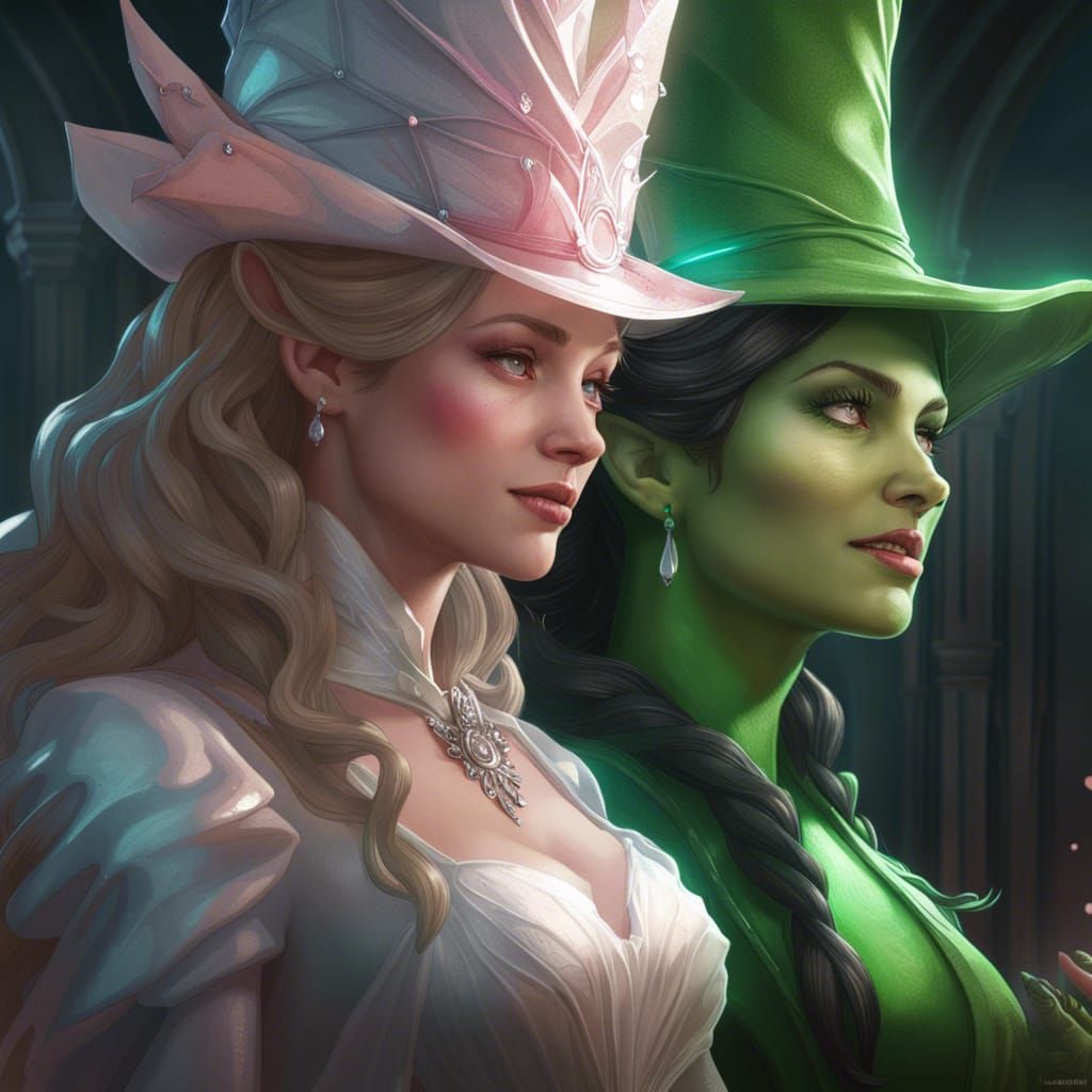 Glinda and Elphaba - AI Generated Artwork - NightCafe Creator