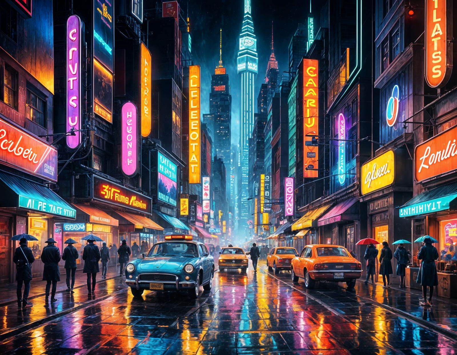 Neon City  by @Just a Dabbler