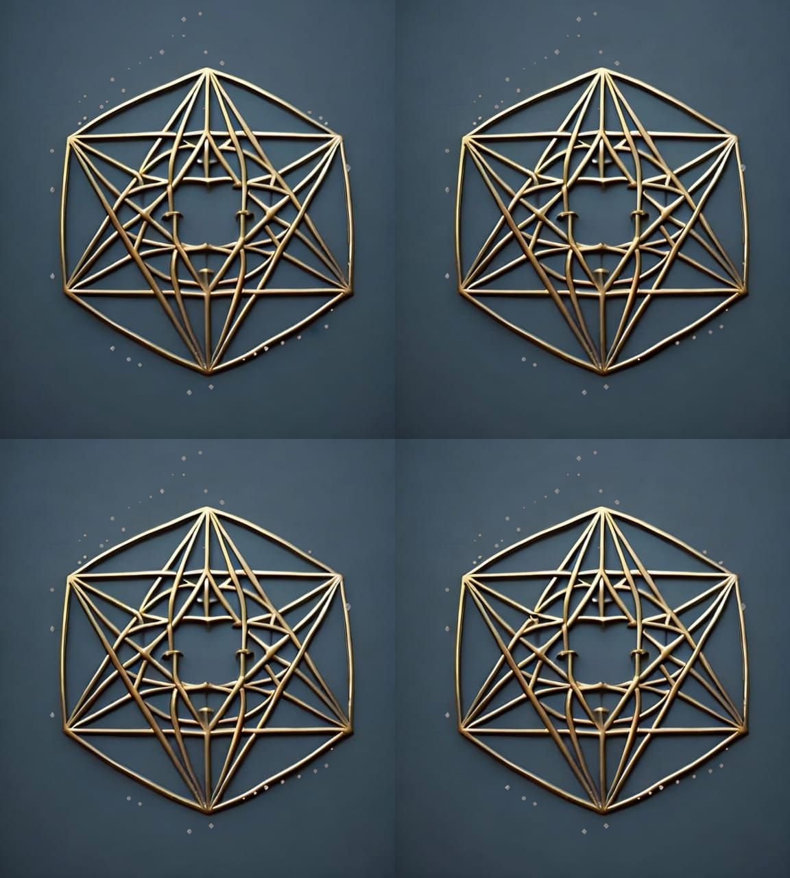 Crystal city beyond a river . Sacred geometry made out of br...