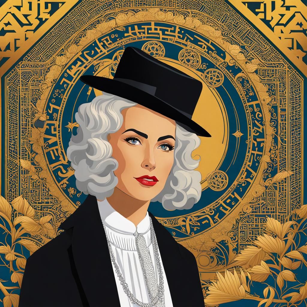 Sad Baby with Orange Curls in Graffiti Style