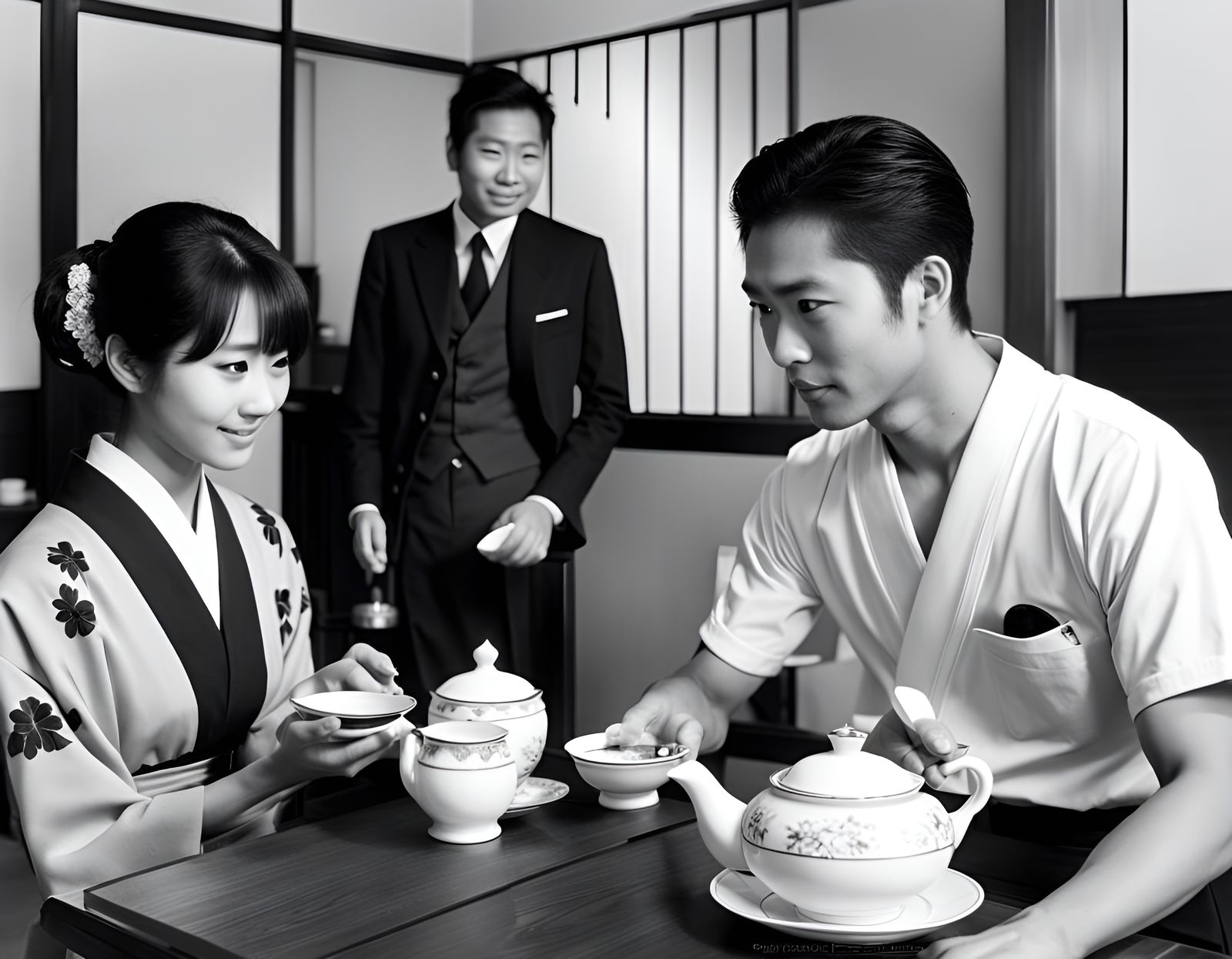 Drinking tea