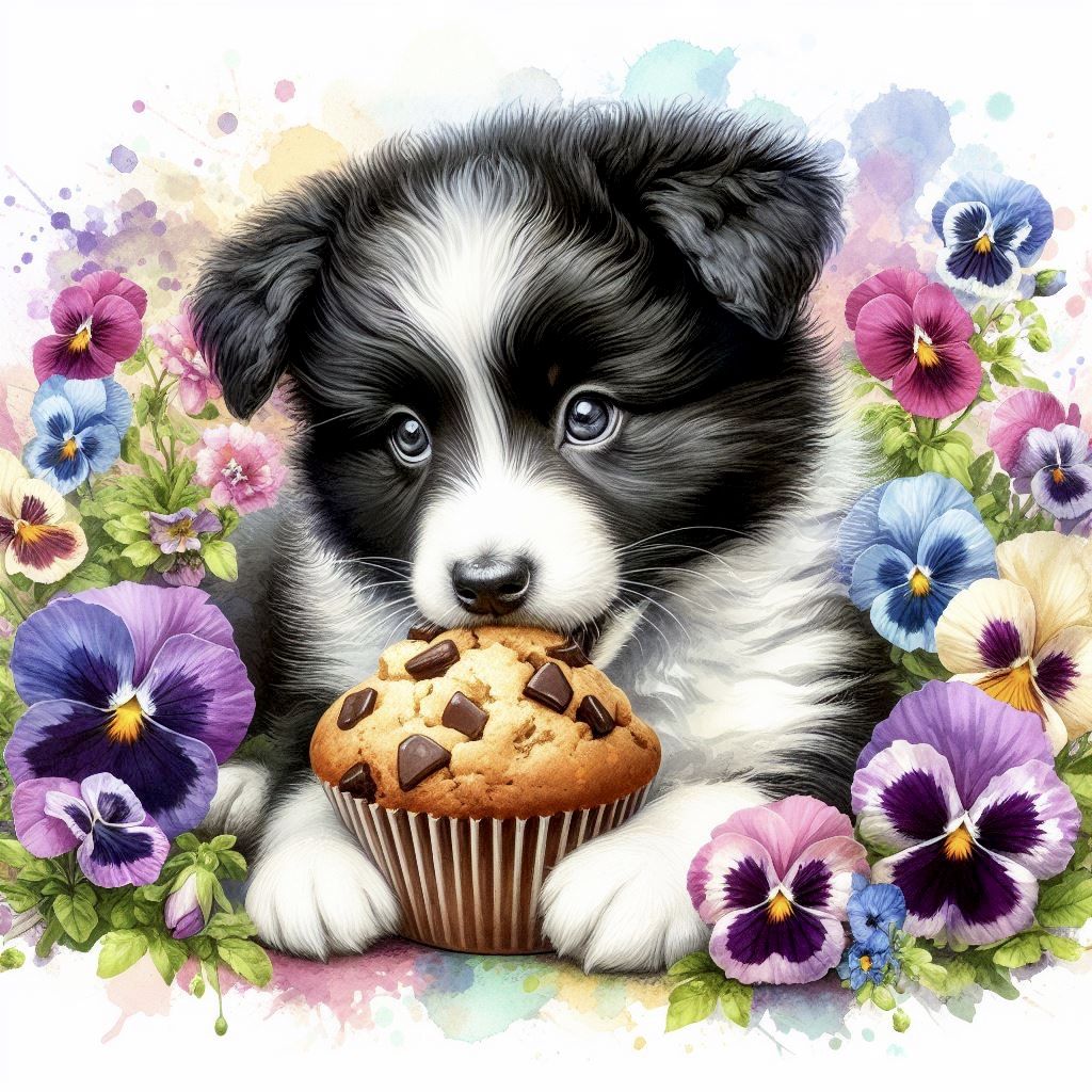 Yummy chocolate chip muffin (dog friendly chocolate) AI Generated