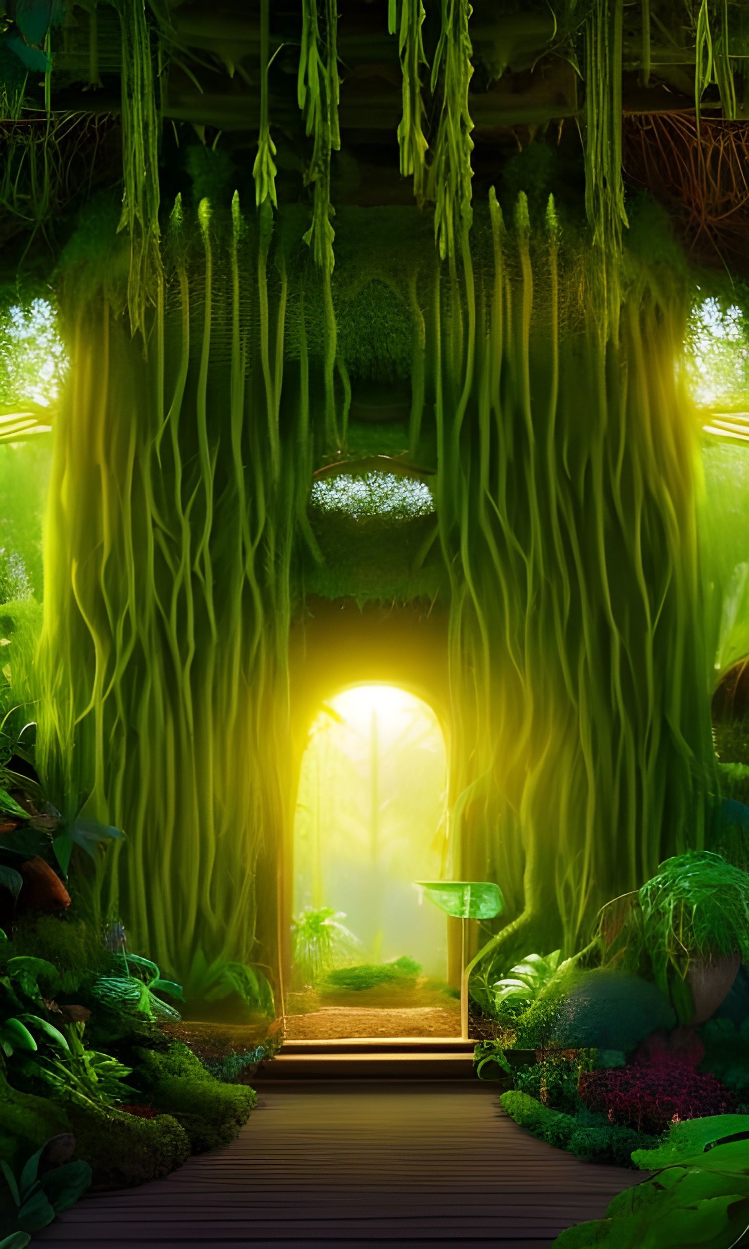 Mossy lianas jungle gate