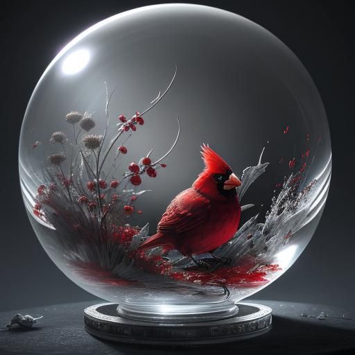 Cardinal in a Crystal
