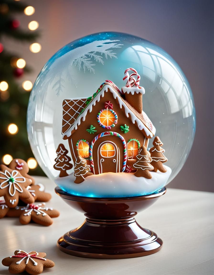 Gingerbread snow globe    by @V