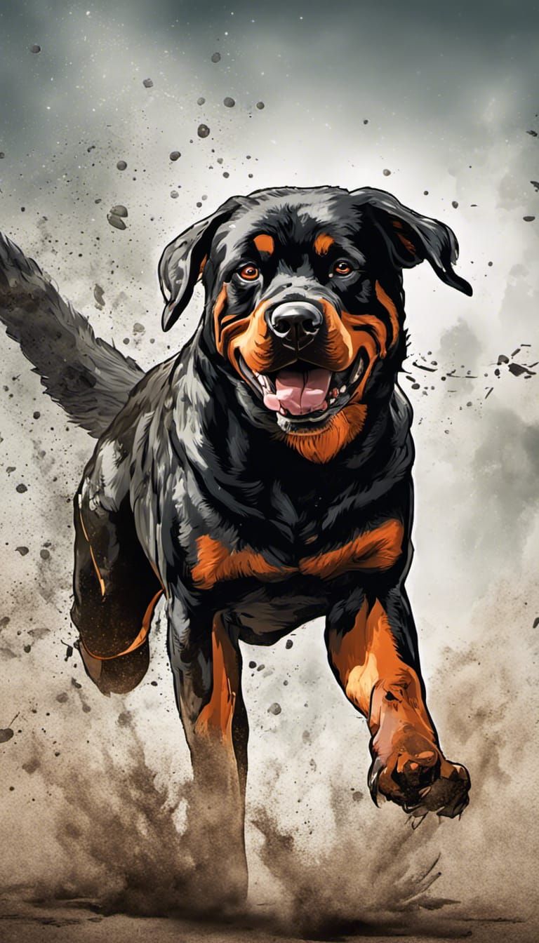 Rottweiler running hot sale