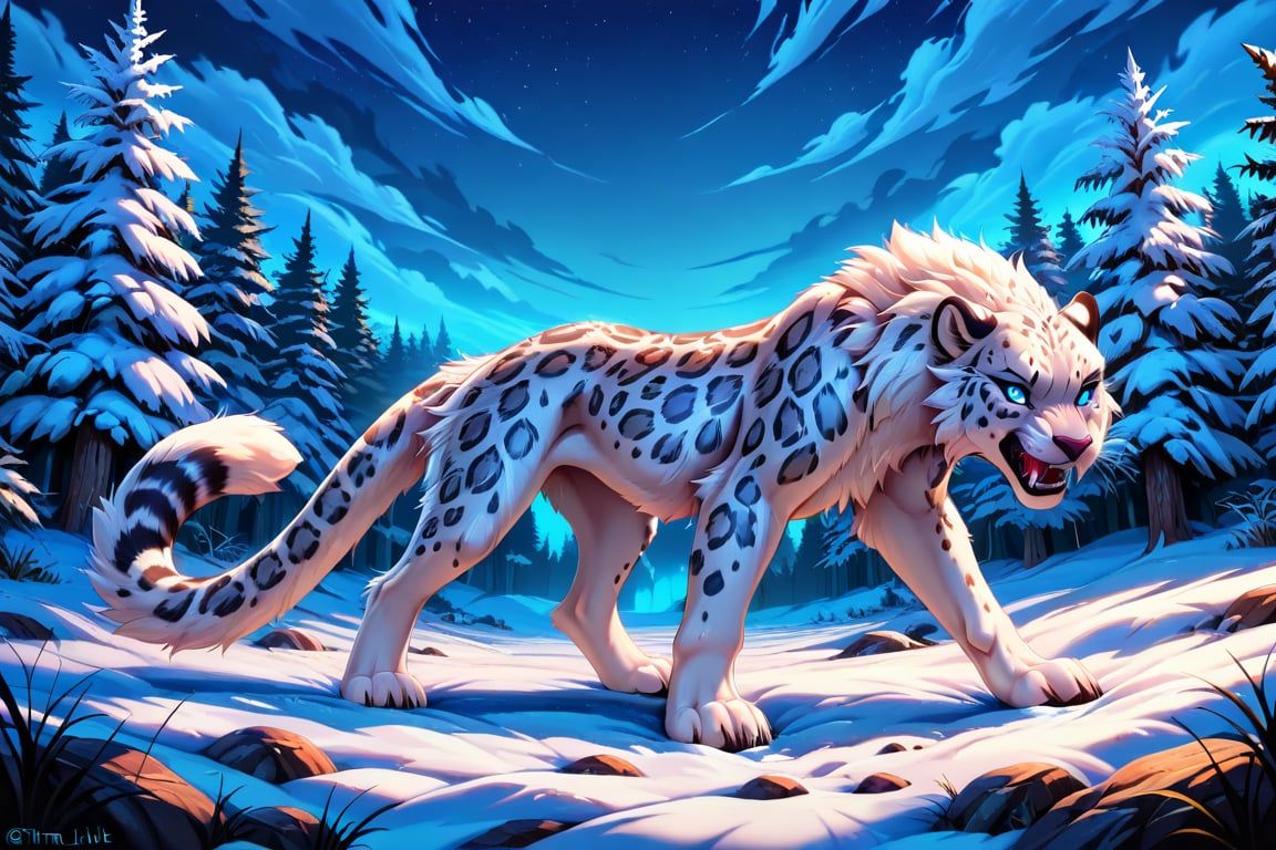 Anime snow leopard