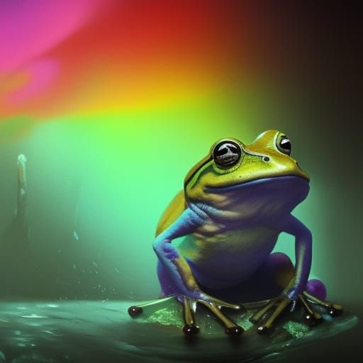 Neon acid frog - AI Generated Artwork - NightCafe Creator