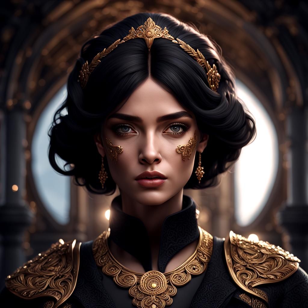 Ornate Female Portrait in Hyperrealistic 3D Render