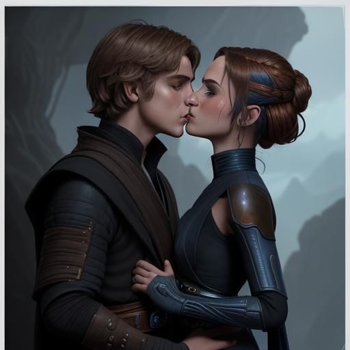 Anakin Skywalker and Bo-Katan kiss.