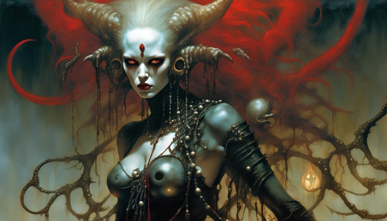 A beautiful female muscled Draugr. <lora:D-D-D-D:0.2977> It comes from a terrifying mythological creature who was more like a zombie in look...