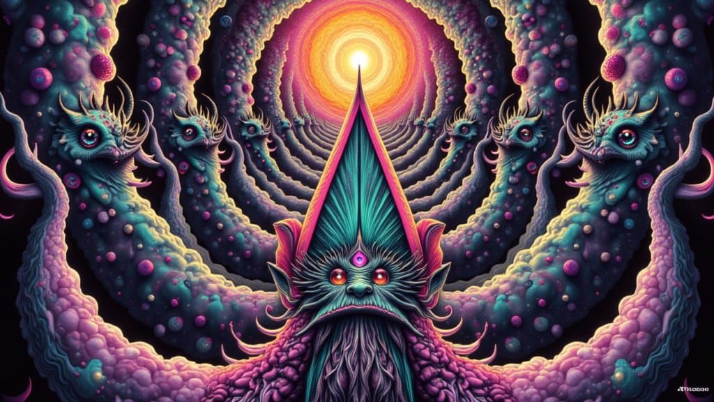 <lora:PsychedelicSpace:1.0> <lora:Cultus Triangulus:1.0>