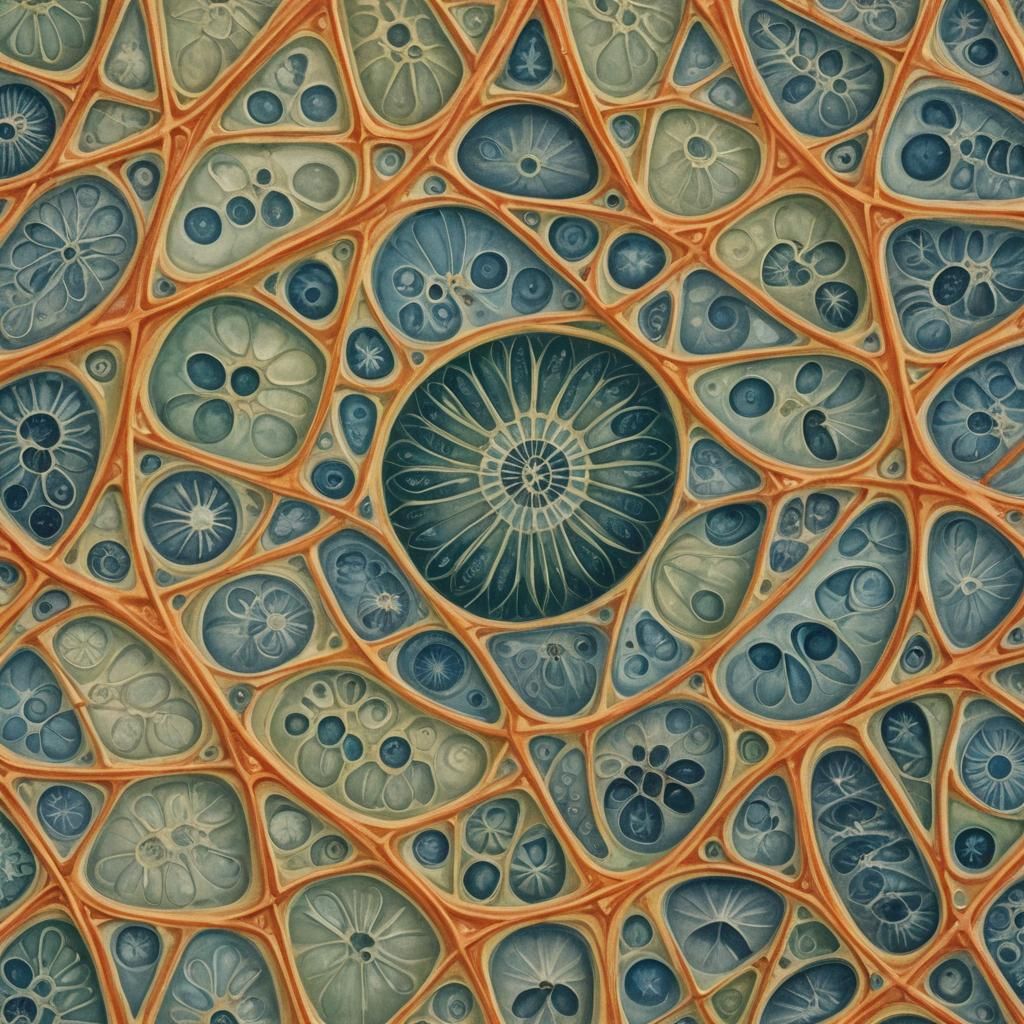 Close up of a patterned diatom by George O'Keeffe - AI Generated ...