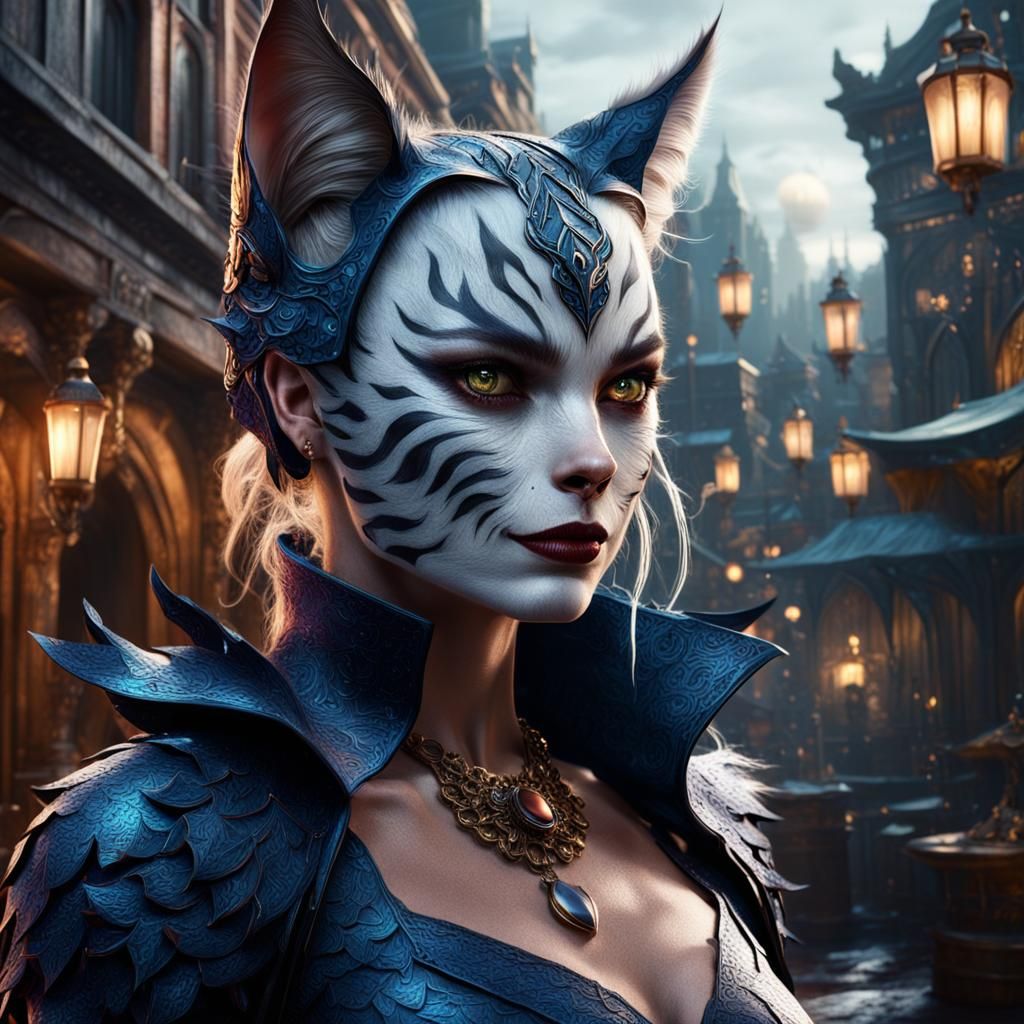 Margot Robbie as a catgirl