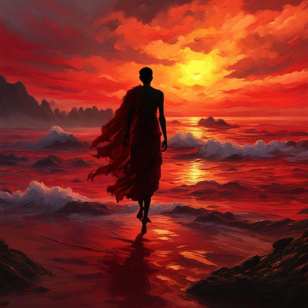 Oriental beach at sunset