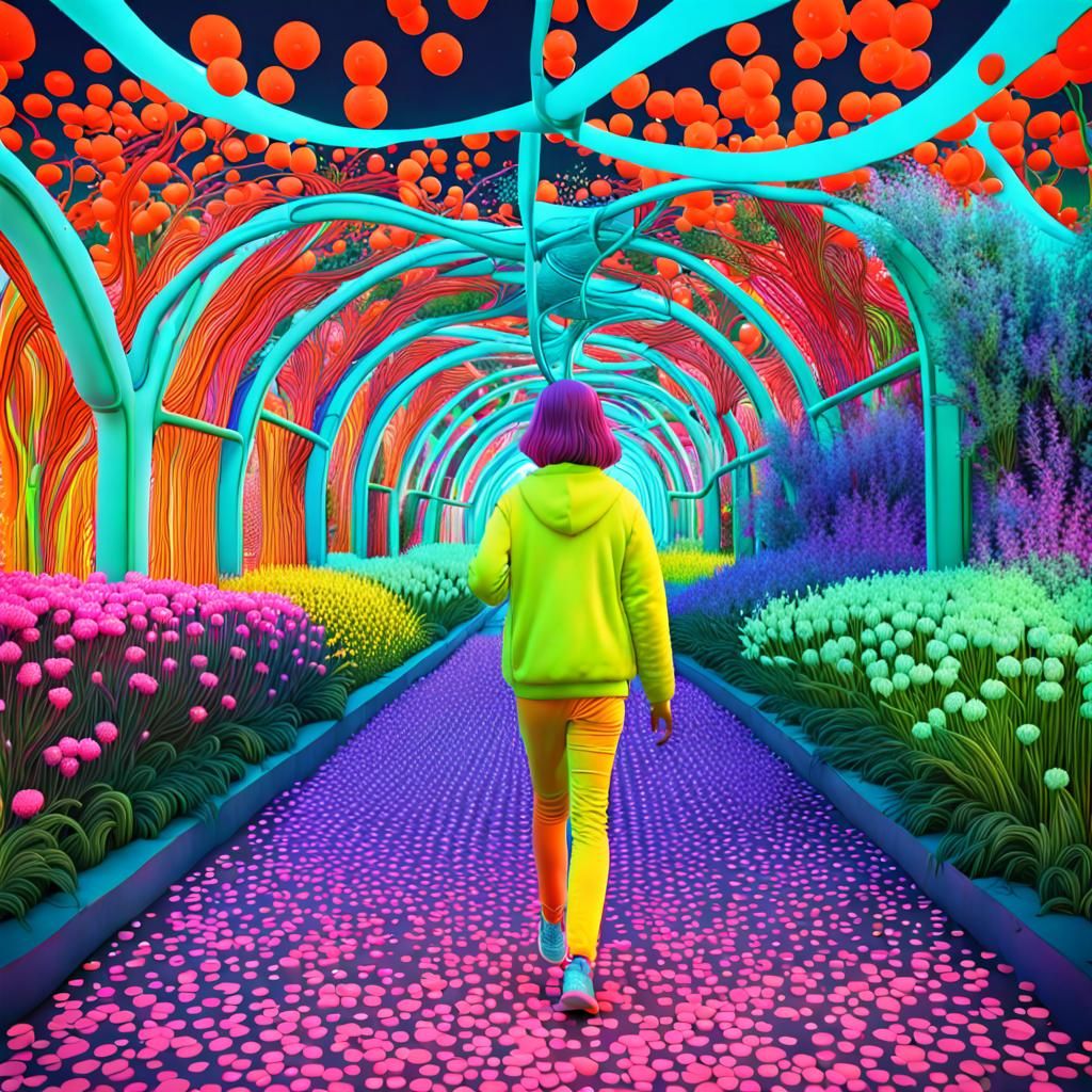 Whimsical Garden Tunnel in Funwaacore Style